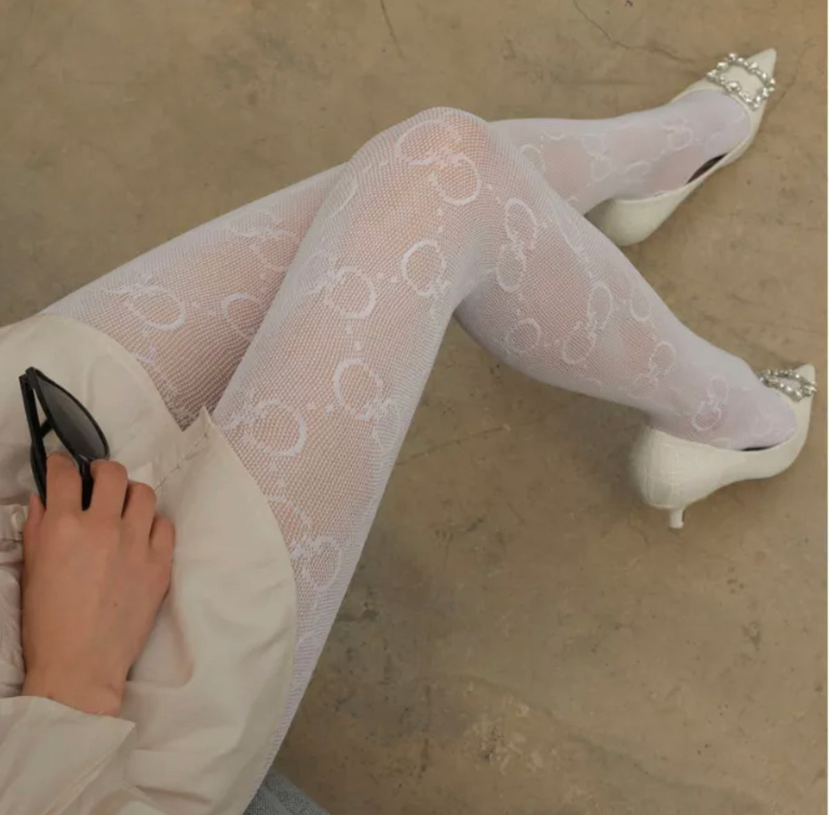 GG Logo Large Letter Tights Stockings