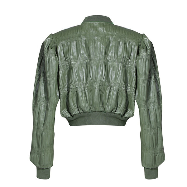 Vegan Leather Cropped Jacket