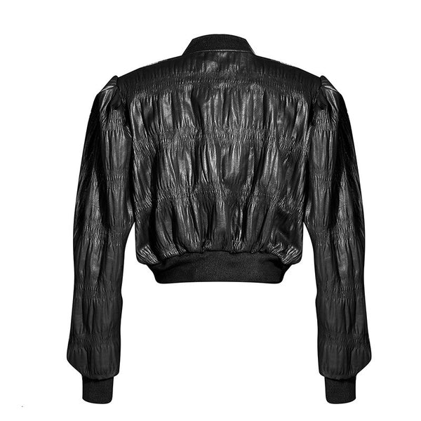 Vegan Leather Cropped Jacket