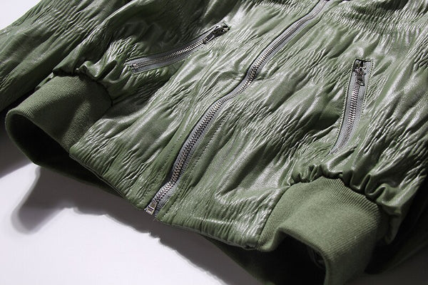 Vegan Leather Cropped Jacket