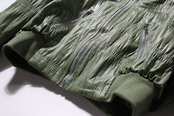 Vegan Leather Cropped Jacket