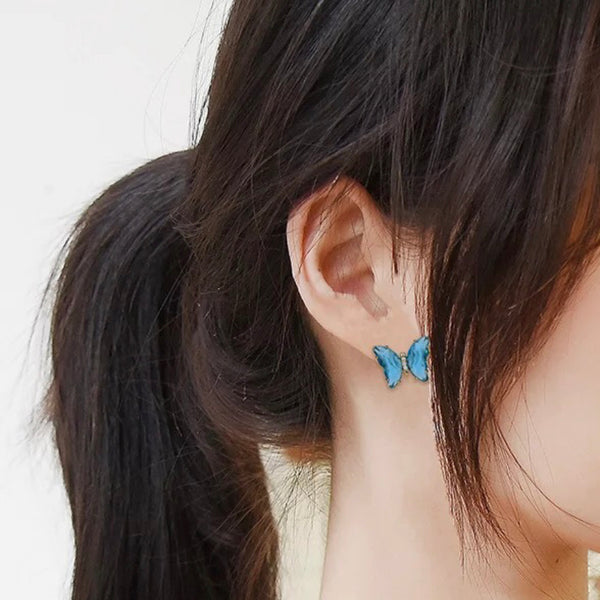 Crystal Butterfly Stud Earrings