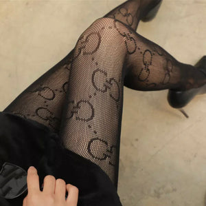 Women's Briley Rhinestone Fishnets Tights in Black by Fashion Nova