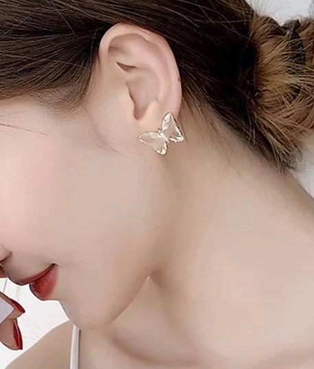 Crystal Butterfly Stud Earrings