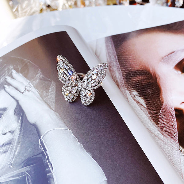 Crystal Butterfly Ring
