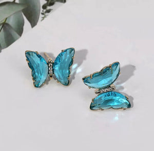 Crystal Butterfly Stud Earrings
