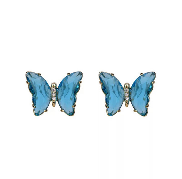Crystal Butterfly Stud Earrings