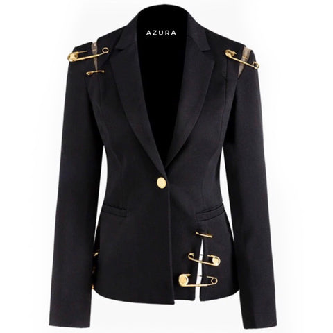 Black Safety Pin Blazer