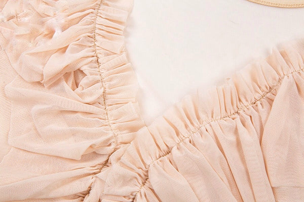 Chiffon Frill Front Bodysuit Blouse