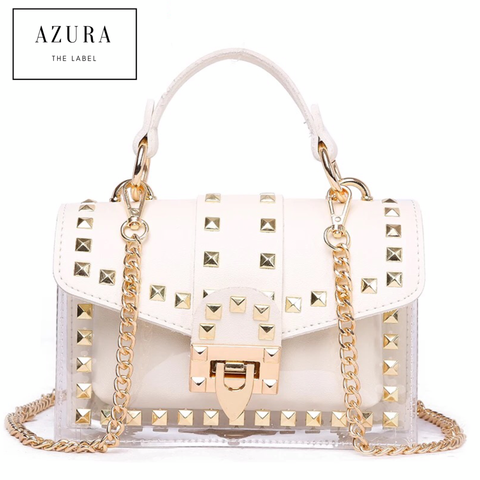 White Rockstar Flap Tote Bag