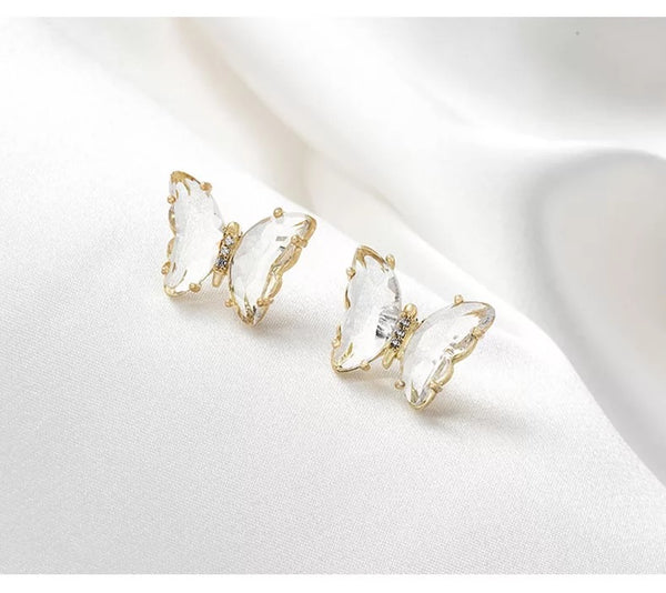 Crystal Butterfly Stud Earrings