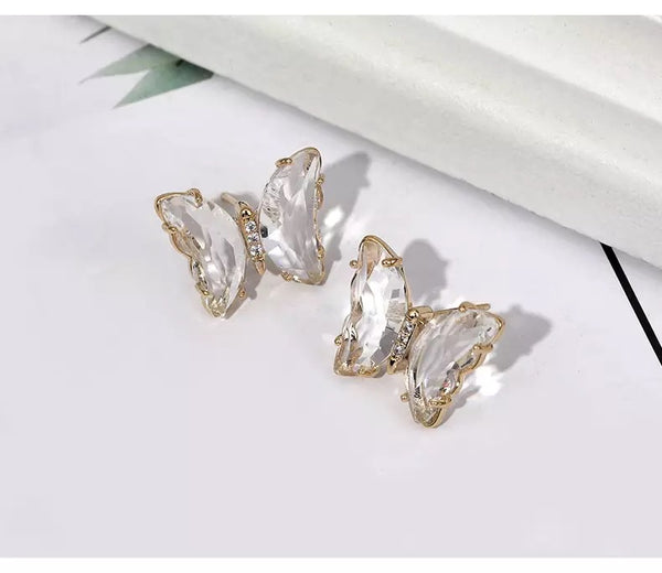 Crystal Butterfly Stud Earrings