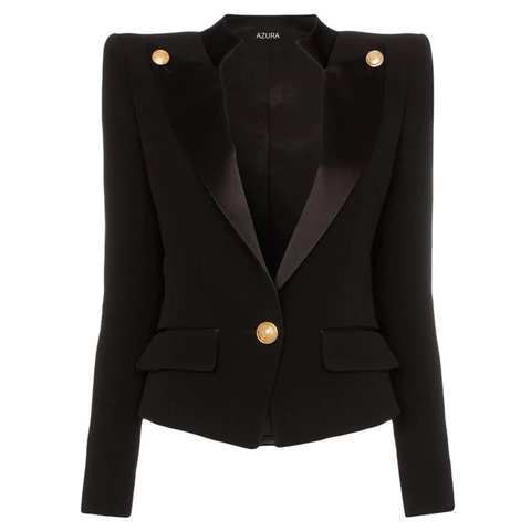 Olivier Black Blazer with Gold Buttons