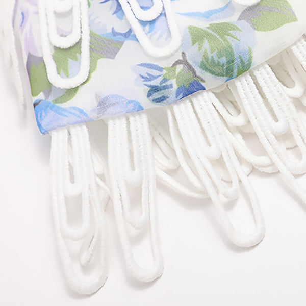 Floral Pattern Embroidered A-line Mini Skirt