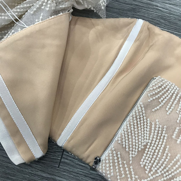 Off Shoulder Embroidery Flare Sleeve Crop Top