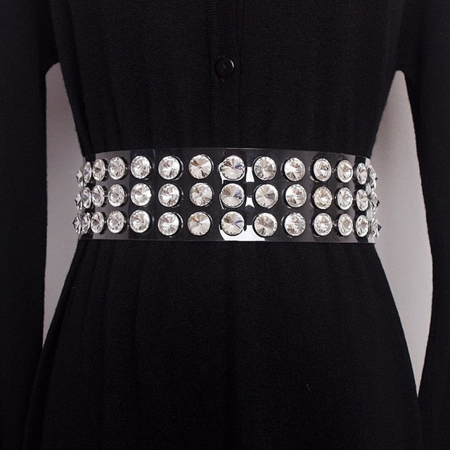 Transparent Clear Diamond / Pearl Wide Waist Belt – AZURA THE LABEL