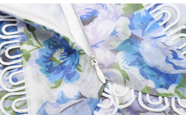 Floral Pattern Embroidered A-line Mini Skirt