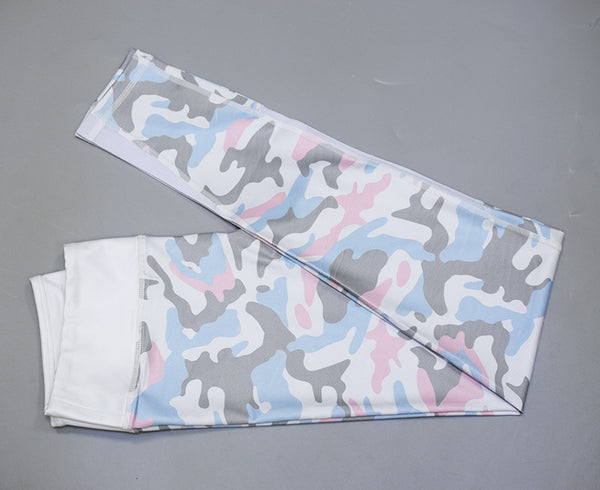Two Piece Colourful Camouflage Yoga Leggings and Sport Bra Gym Set