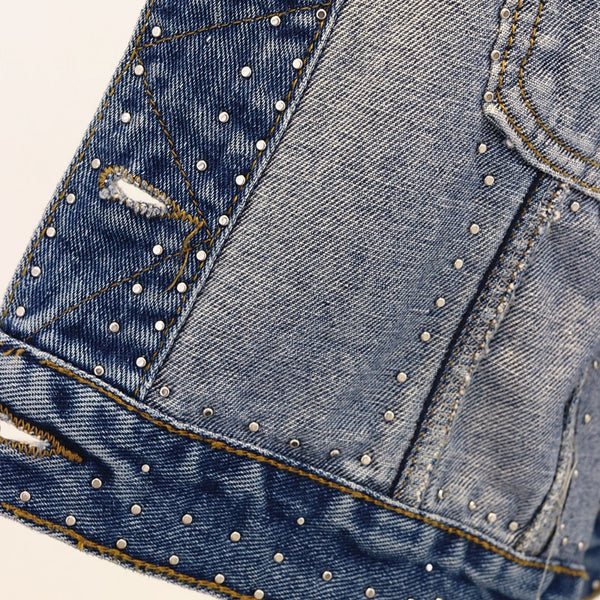 Oversized Denim Jacket With Studs