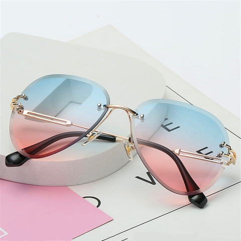Gradient Frameless Metal Sunglasses